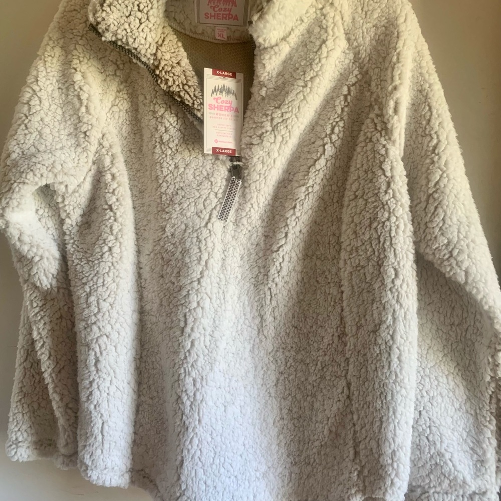 NWT Cozy Half zip Sherpa Pullover